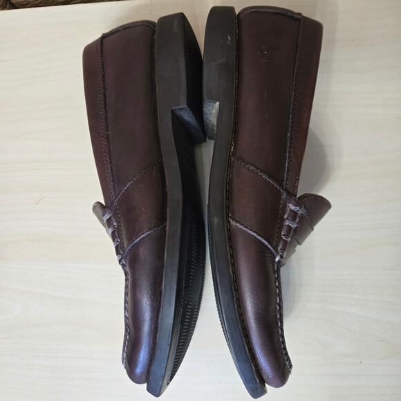 Polo Sport Ralph Lauren Mens Preppy Classic Brown Leather Penny Loafers 10.5D - Picture 9 of 12